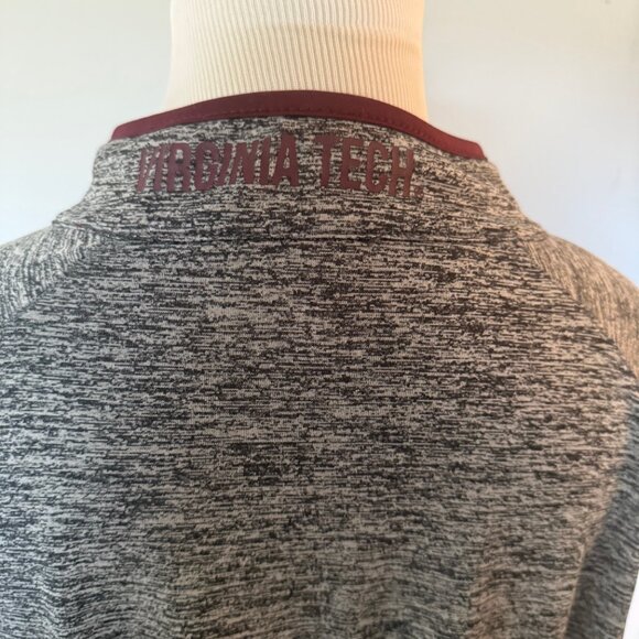 Virginia Tech Quarter Zip Pullover by Colosseum, Men's Size L, Gray w/ Burgandy - Picture 6 of 7